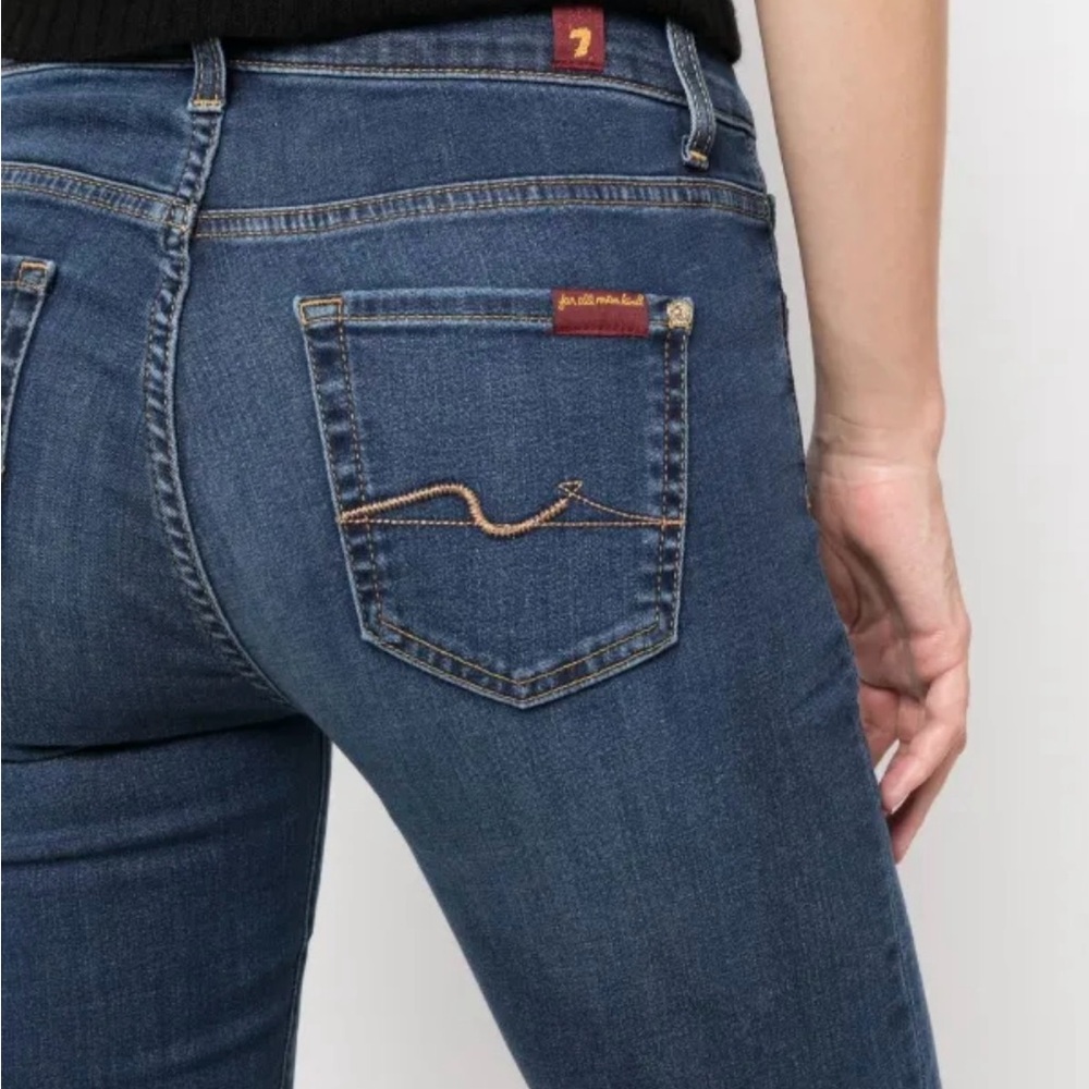 7 For All Mankind Blue Boot Cut Jeans